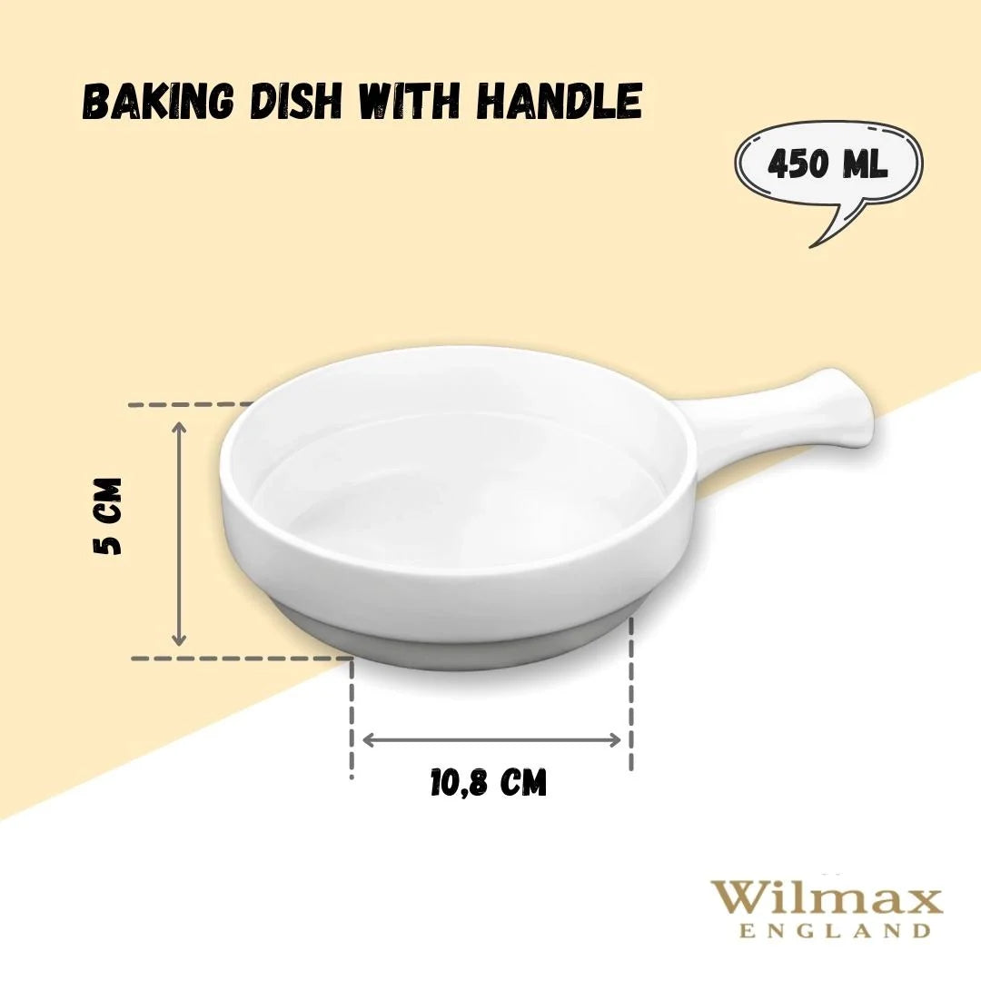 Wilmax Ovenschaal met handvat 450 ml Porselein Wit WL-997013/A