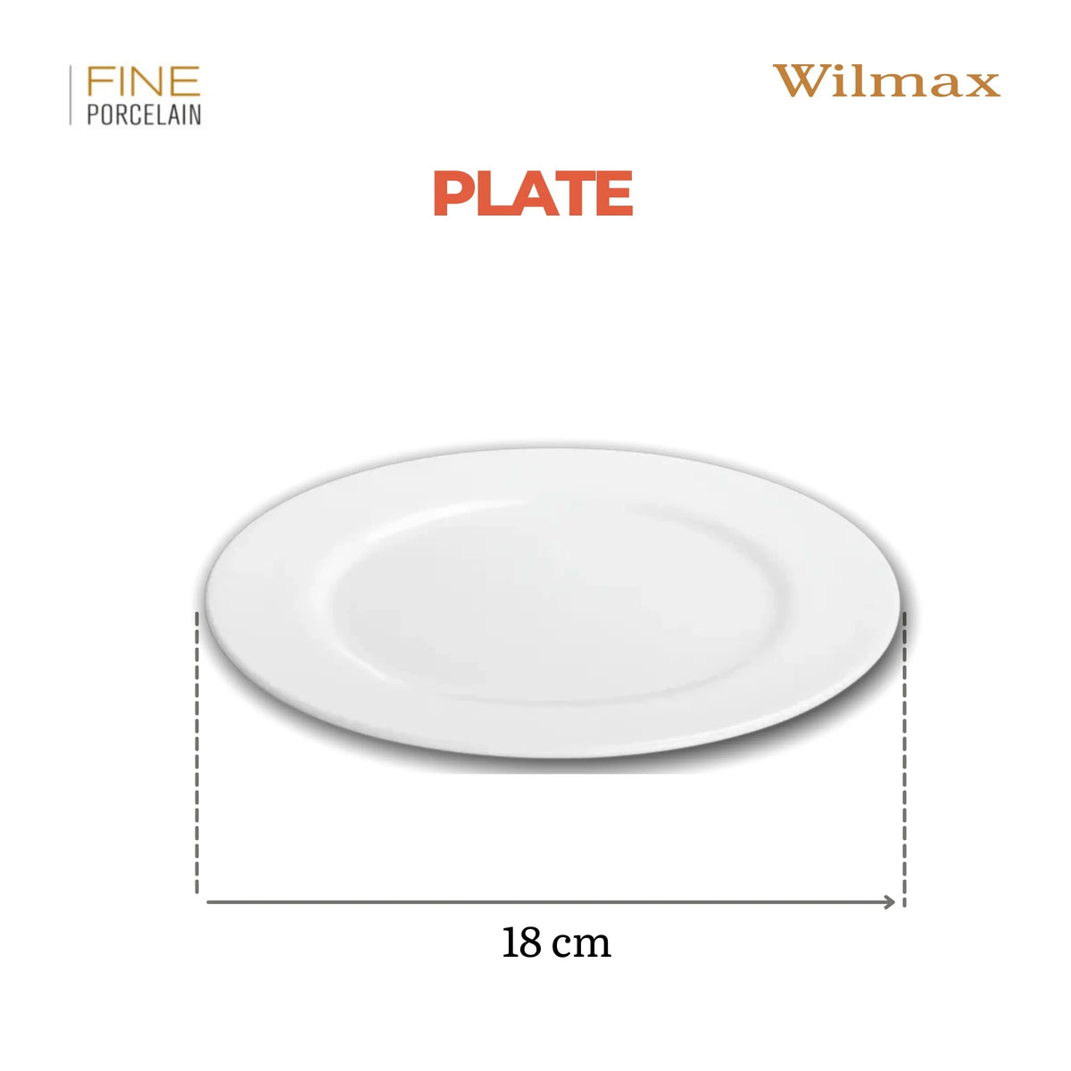 Wilmax Eetbord 25.5 cm porselein wit