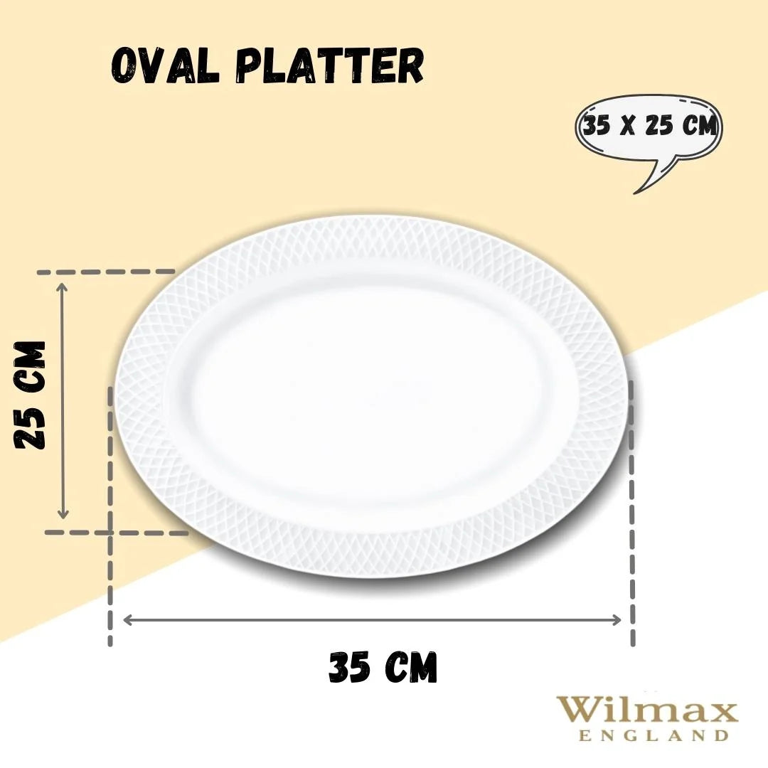 Wilmax Ovaler Servierteller 35 x 25 cm Porzellan WL-880103/A