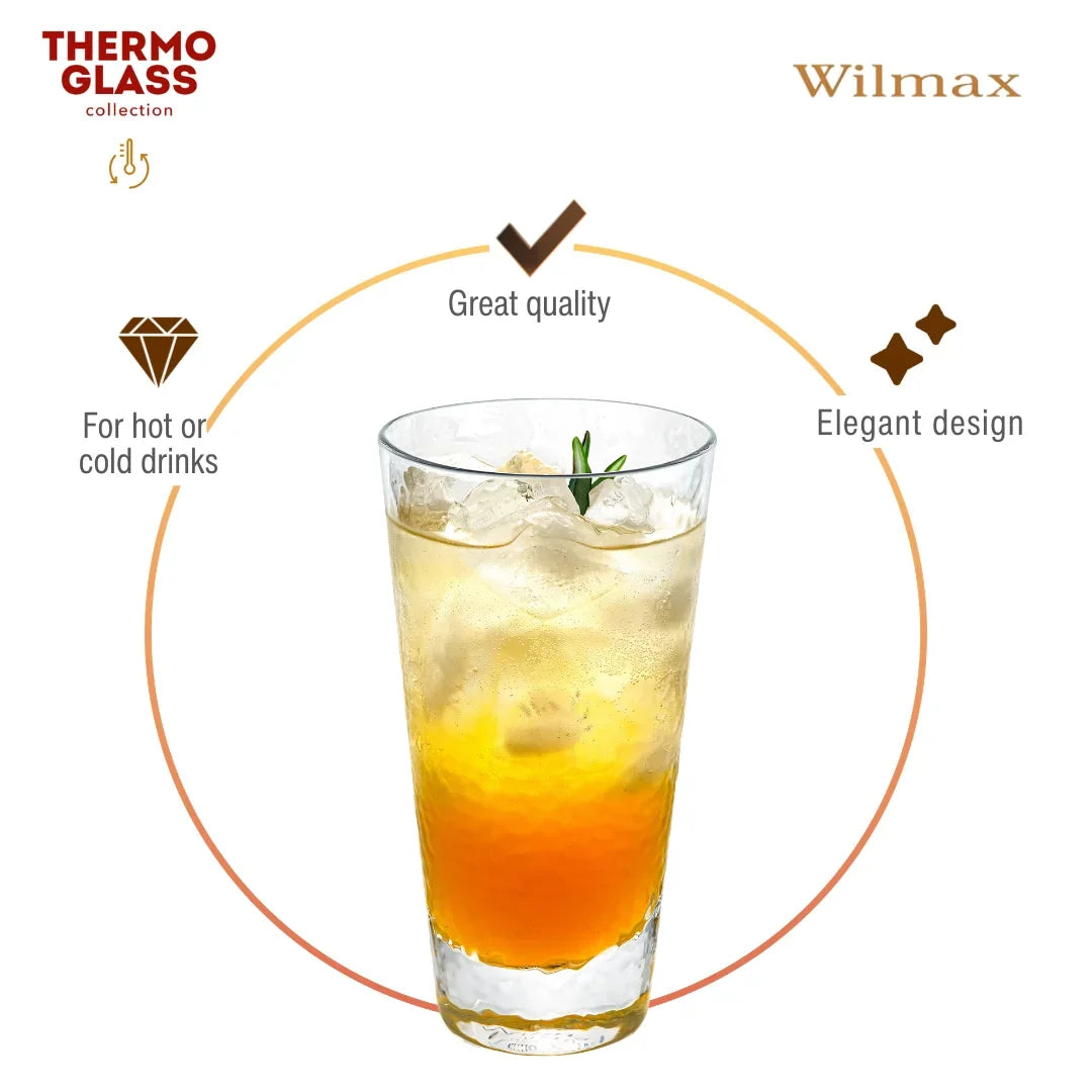 Wilmax Gehamerd Glas 320 ml Borosilicaatglas Transparant