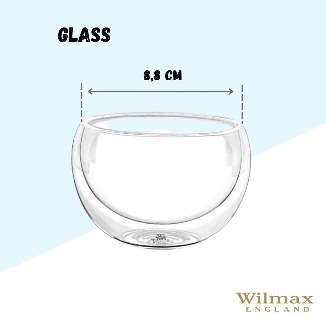 Wilmax Doppelwandige Glasschüssel, 250 ml – WL-888755/A