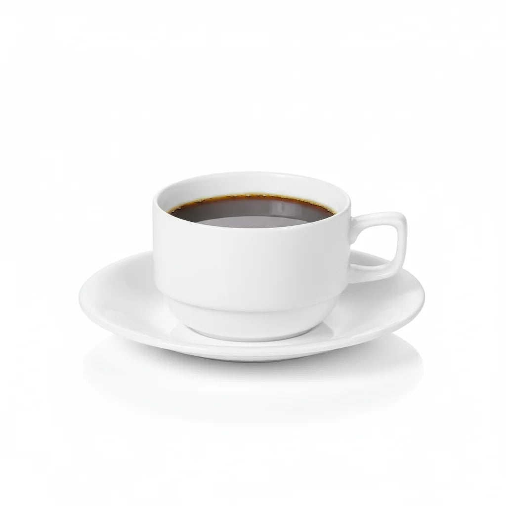 Wilmax Theekop met schotel 220 ml Wit Porselein AB