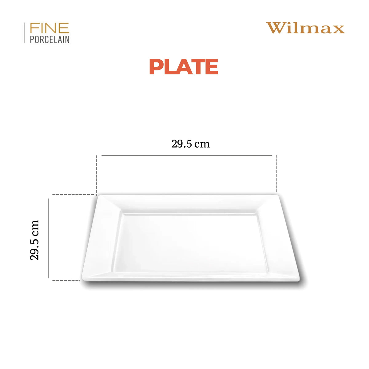 Wilmax England Porselein Serveerplateau Wit 29.5x29.5cm