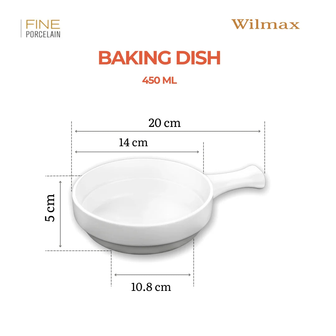 Wilmax Ovenschaal met handvat 450 ml Porselein Wit