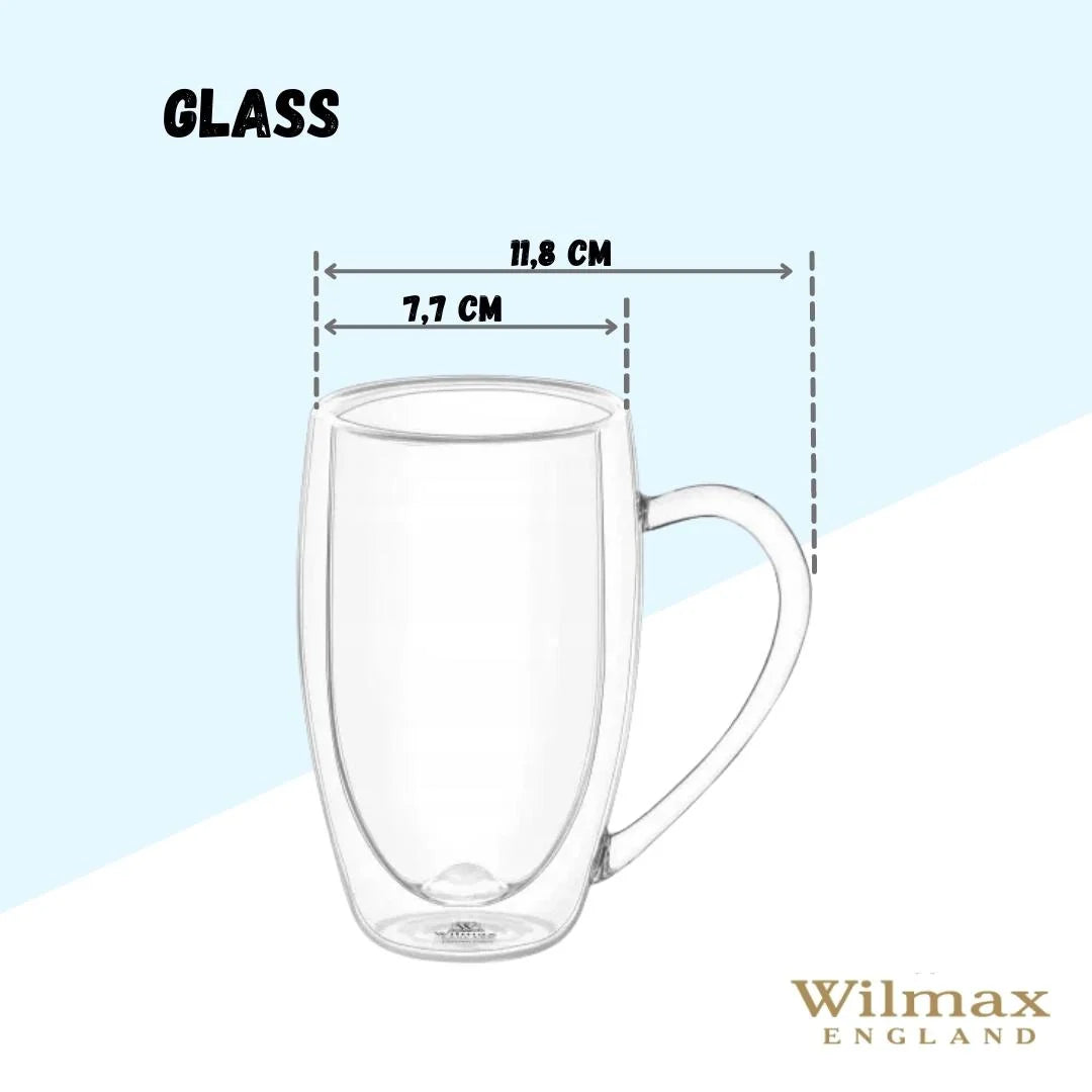 Wilmax Doppelwandiger Glasbecher 300 ml hitzebeständig WL-888740/A