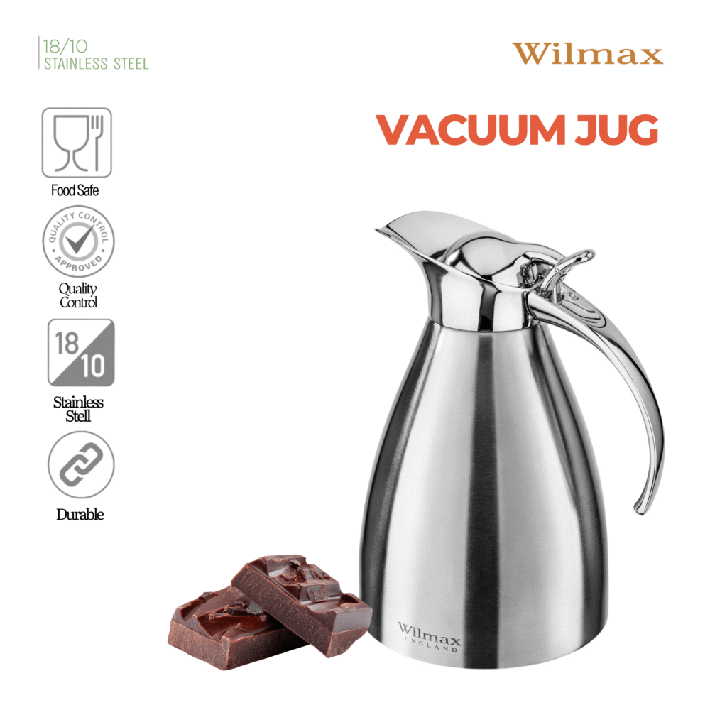 Wilmax Thermoskan 1000 ml RVS Zilver WL-511020115/A