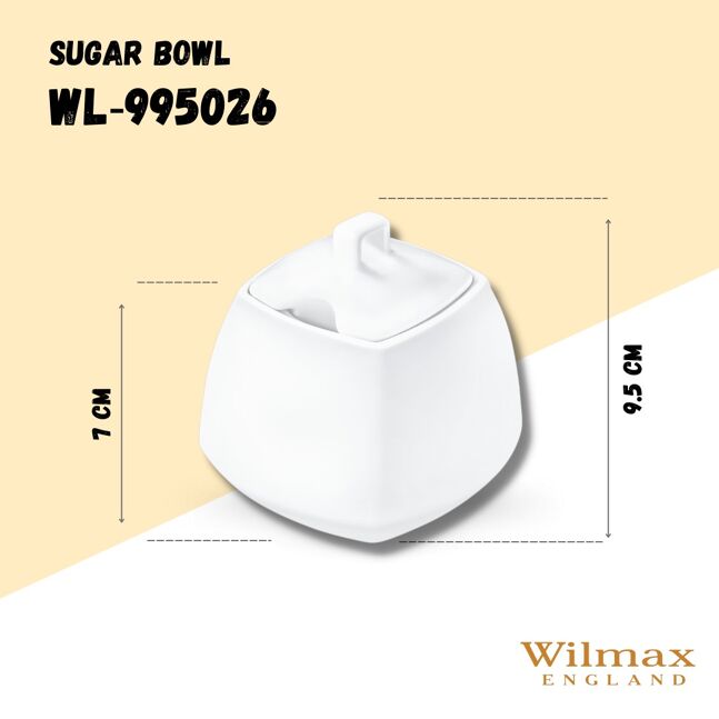 Wilmax England Suikerpot Ilona Wit Porselein WL-995026/A