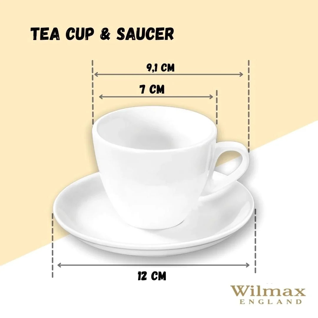 Wilmax Kop & schotel 110 ml Wit Porselein AB
