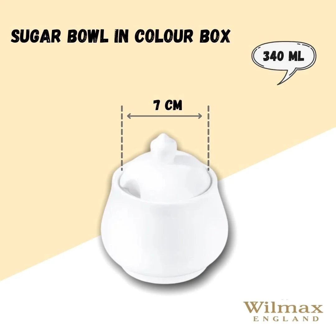 Wilmax Suikerpot met deksel 340 ml Wit Porselein WL-995019/A