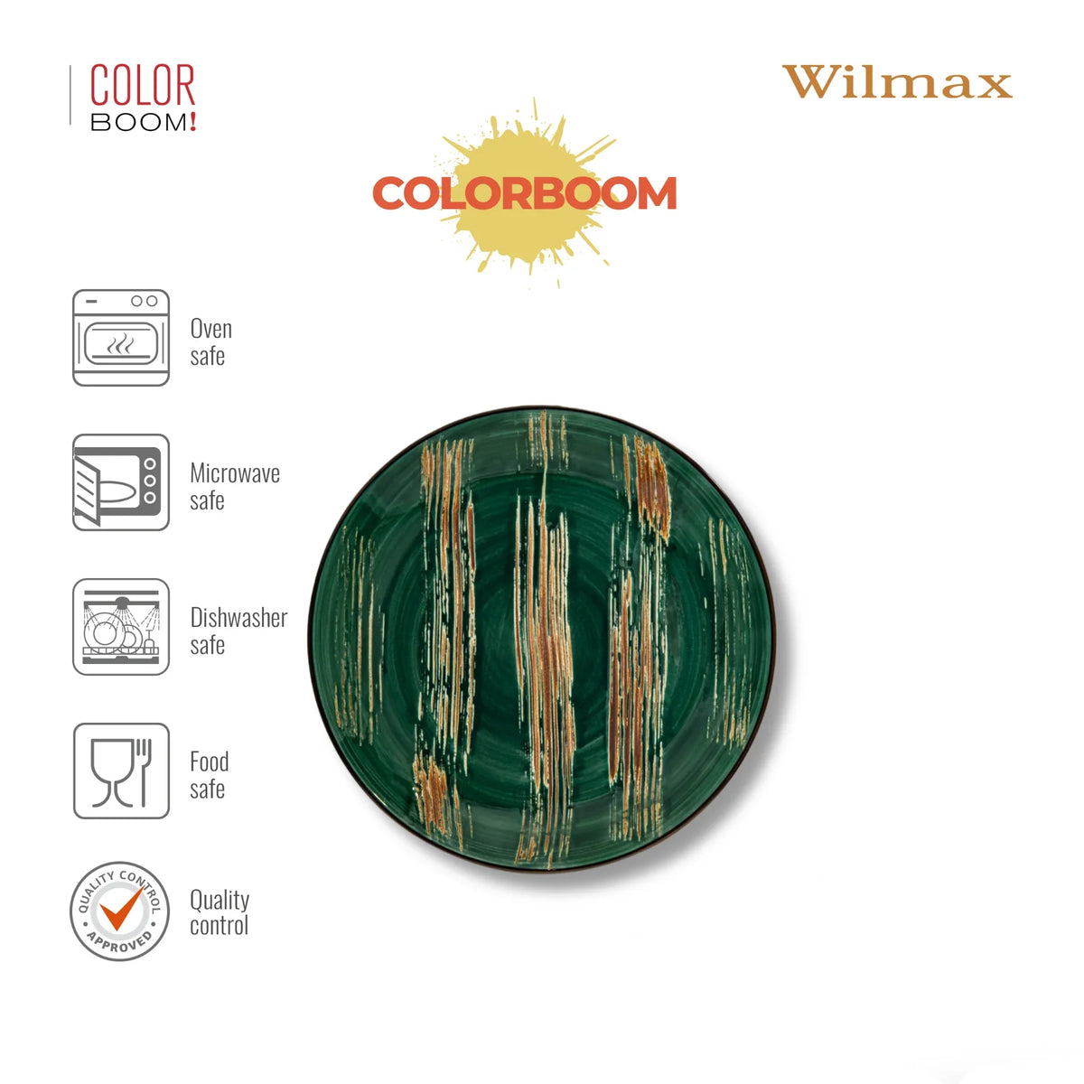 Wilmax Bord 23 cm Groen Porselein