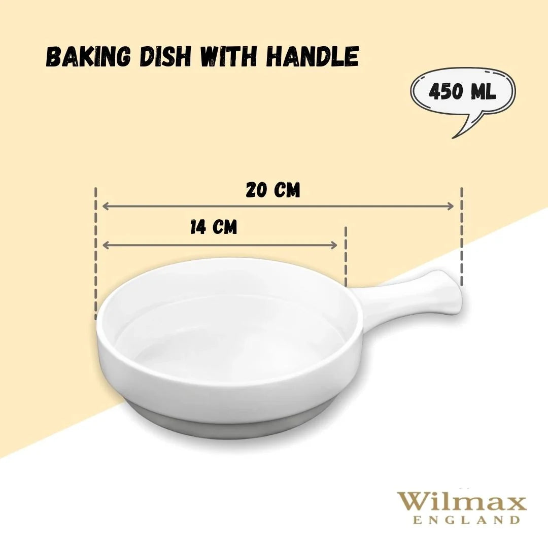 Wilmax Ovenschaal met handvat 450 ml Porselein Wit WL-997013/A