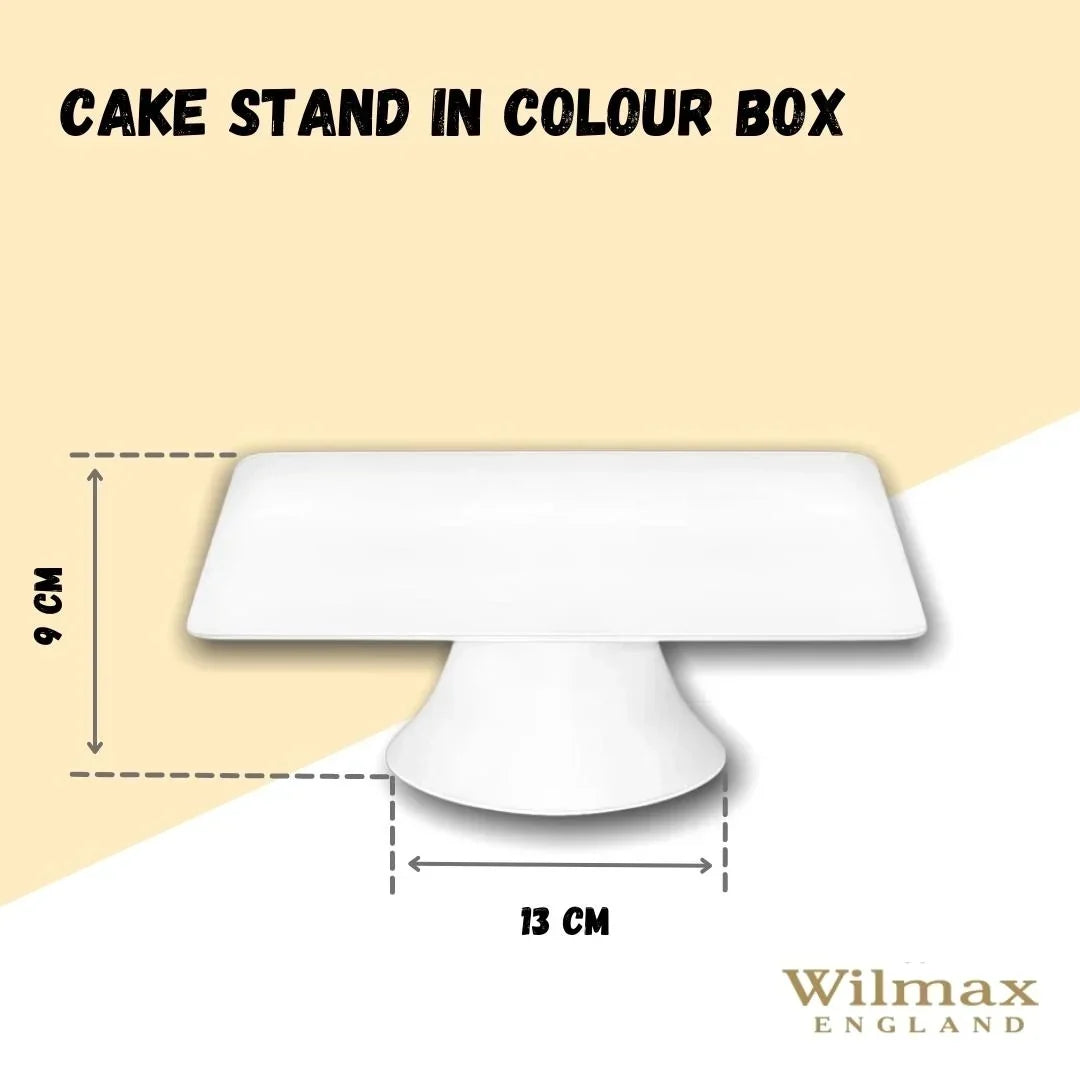 Wilmax England Porseleinen Taartstandaard Wit 25x25 cm