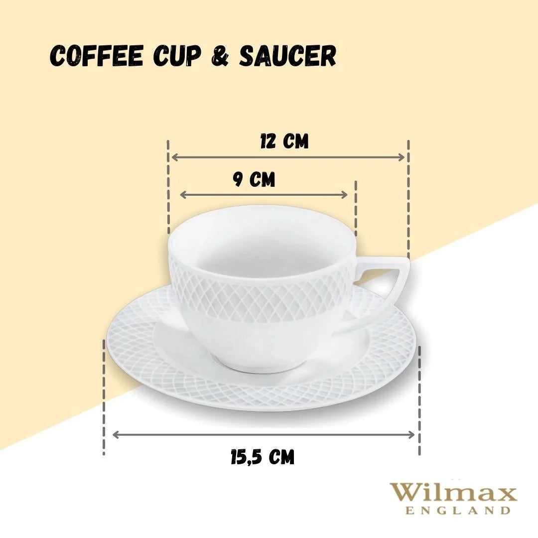 Wilmax Cup and Saucer 240 ml White Porcelain WL-880105/AB