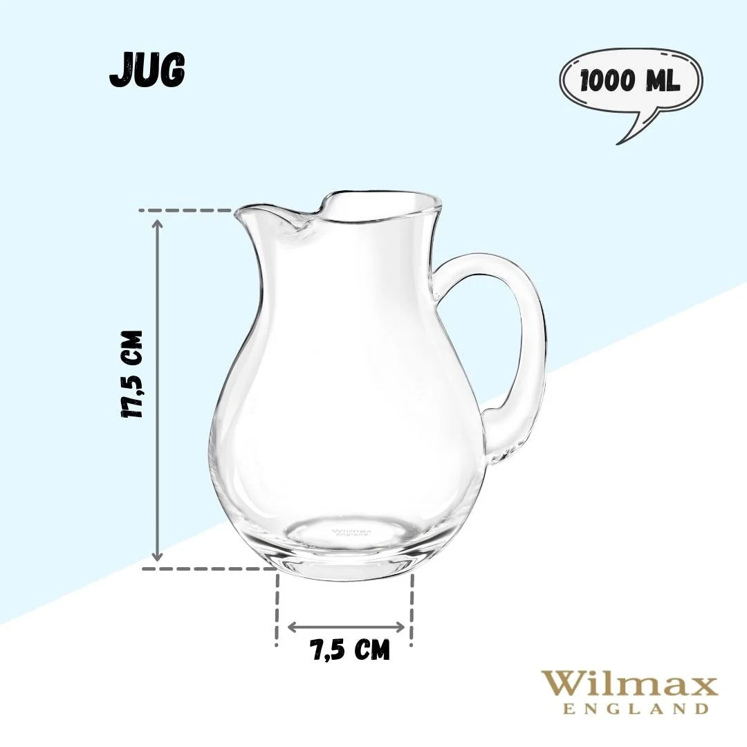 Wilmax England Kristalglas Kan 1000 ml Transparant WL-888370/1C