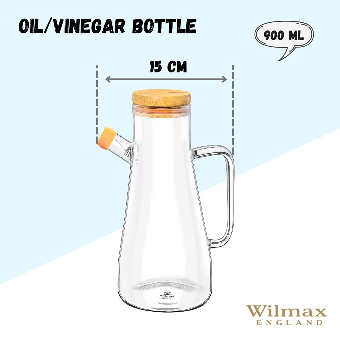 Wilmax Glazen Olieflfles 900ml Schenktuit Filter WL-888958/A