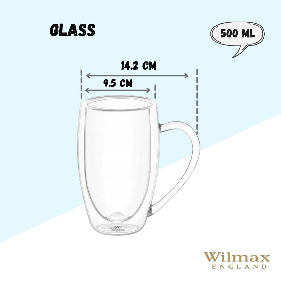 Wilmax 2x dubbelwandige thermobeker 500 ml A2