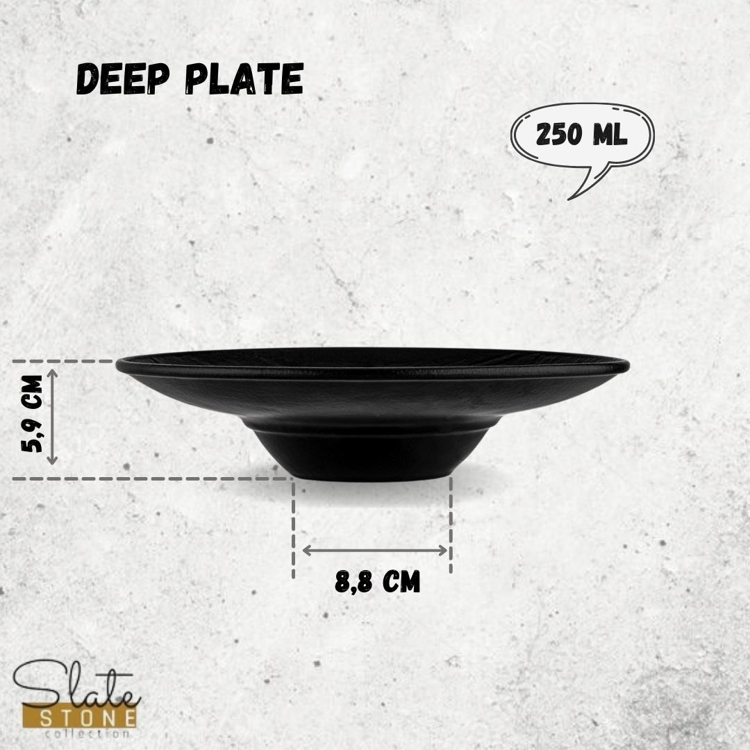 Wilmax Diep bord 27 cm 2 stuks SlateStone Zwart WL-661116/A2