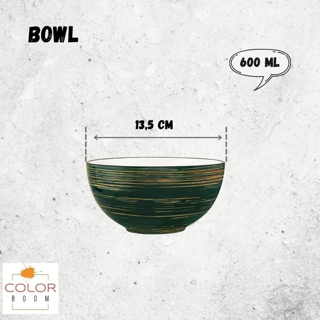 Wilmax Porzellan Schüssel,Spiral Kollektion, Grün, 600 ml – WL-669530/A