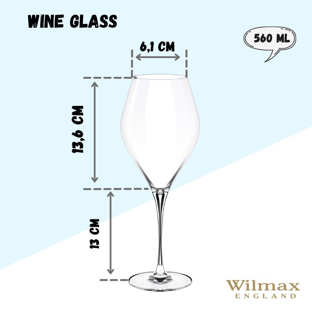 Wilmax England Wijnglas Conisch 560ml Kristalglas Set van 2