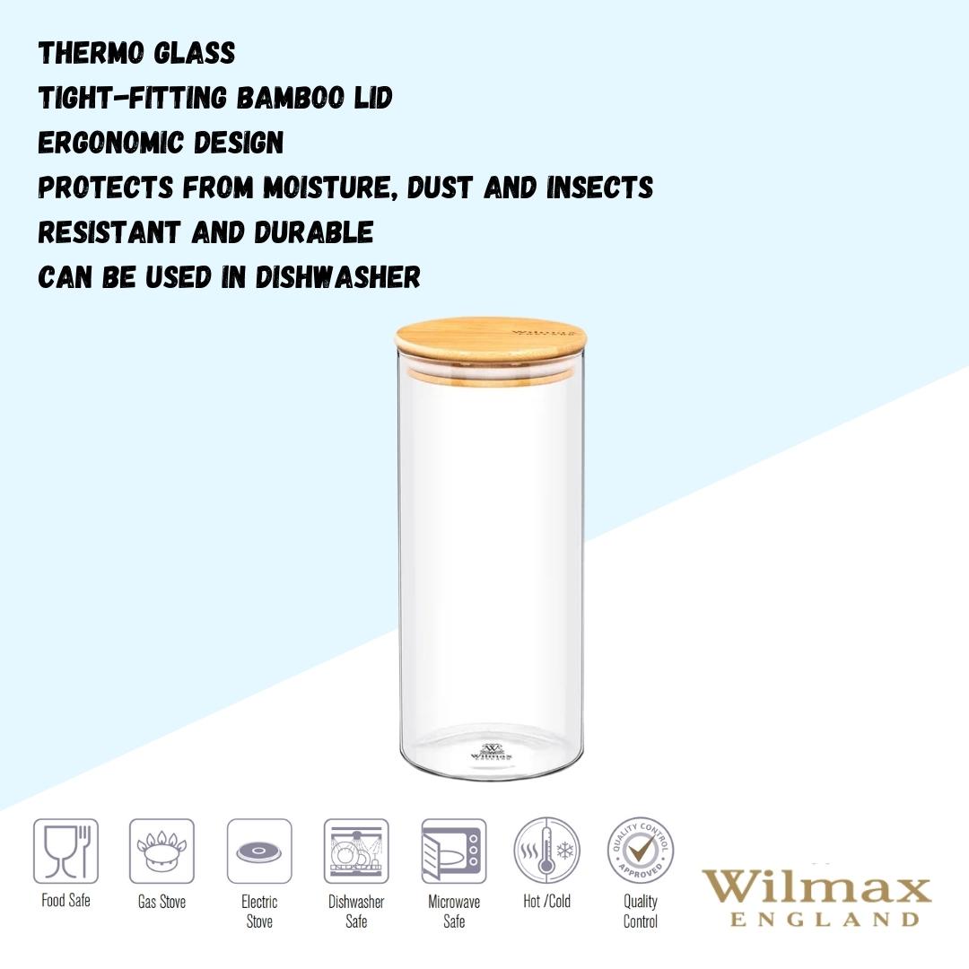 Wilmax Voorraadpot 1500ml bamboe deksel 2x A2