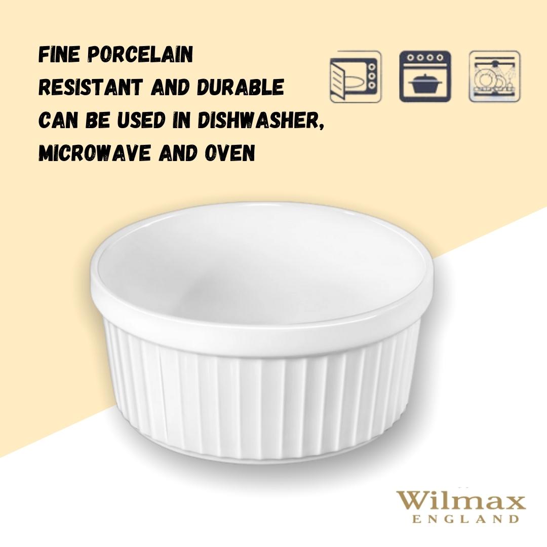 Wilmax Ramekin Weiß 12 x 5,5 cm – Schale für Desserts & Soufflés – WL-996136/A