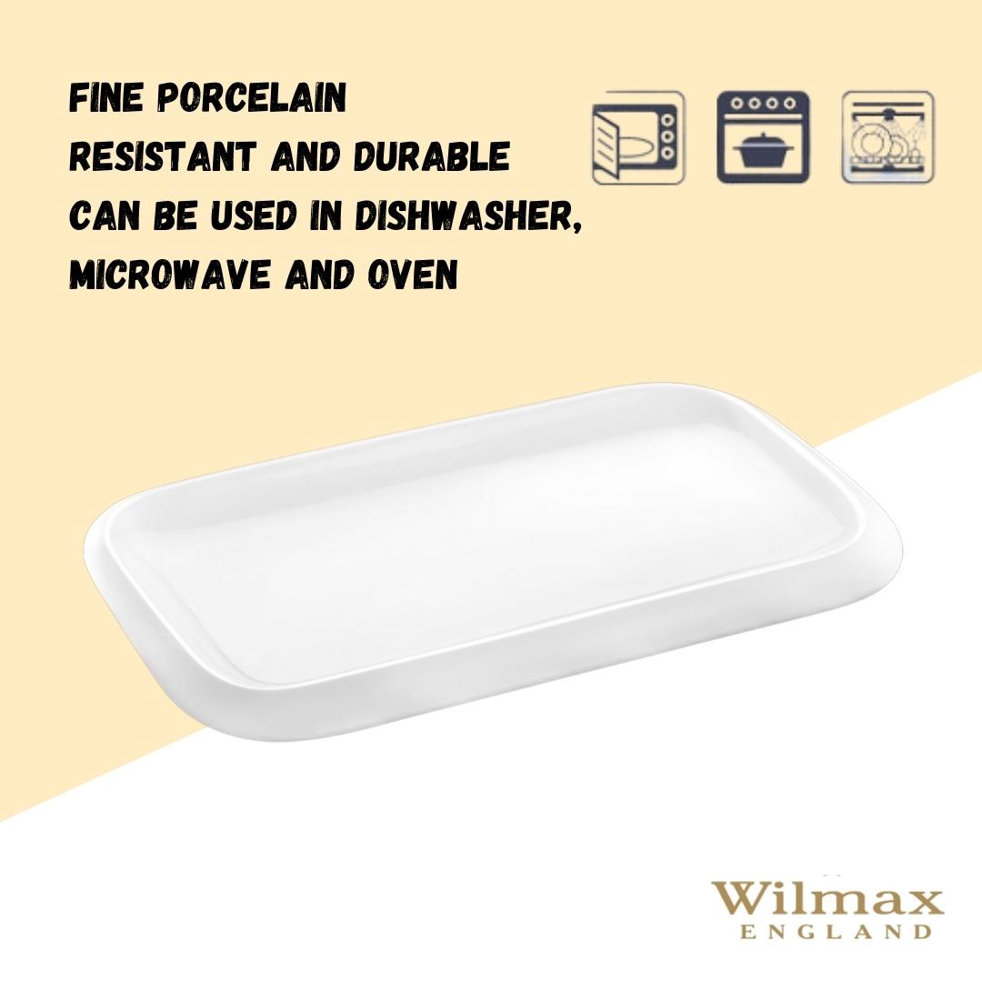 Wilmax Serveerblad 20 x 12 cm van porselein, Wit WL-992659/A