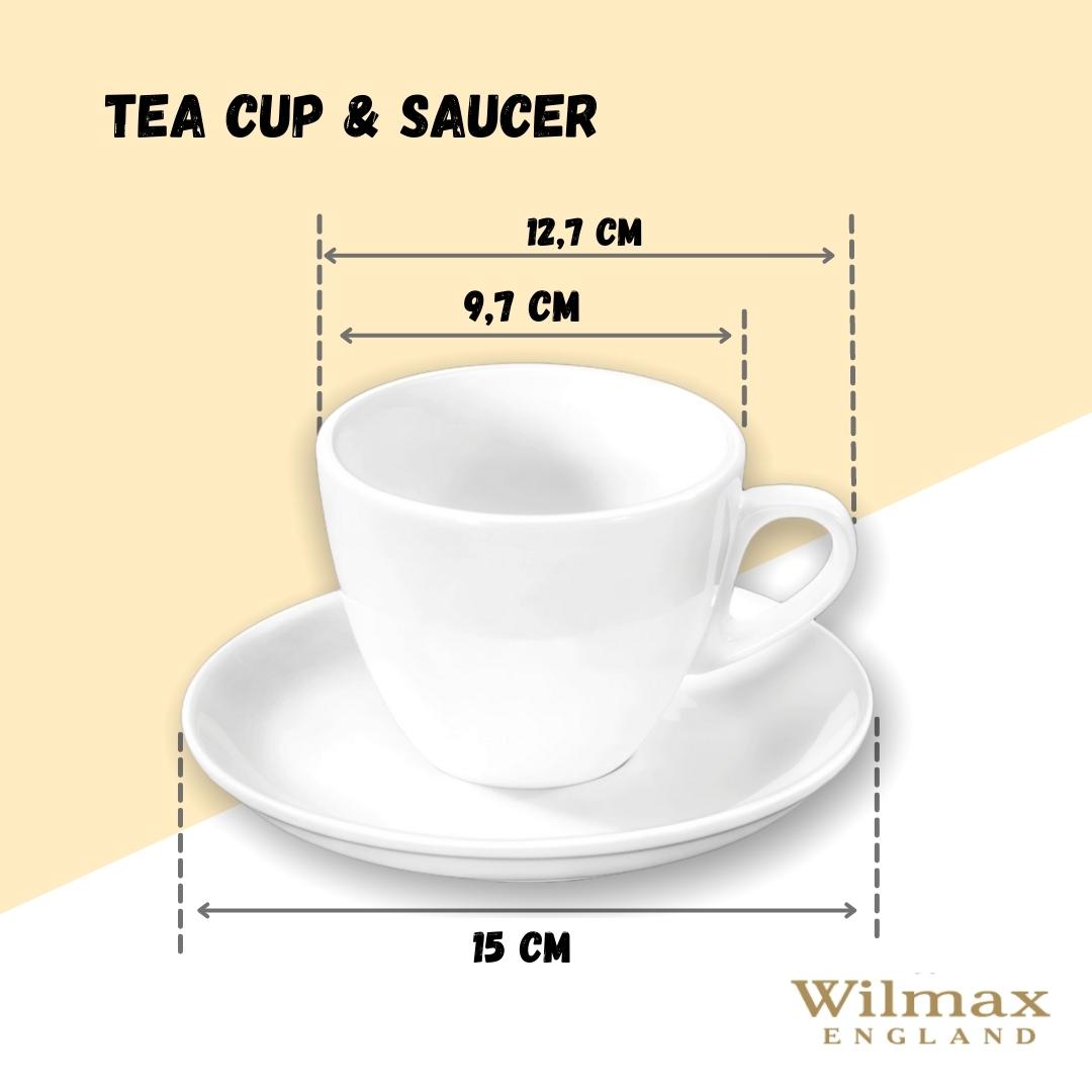 Wilmax Tea Cup & Saucer 300 White Porcelain WL-993176/AB