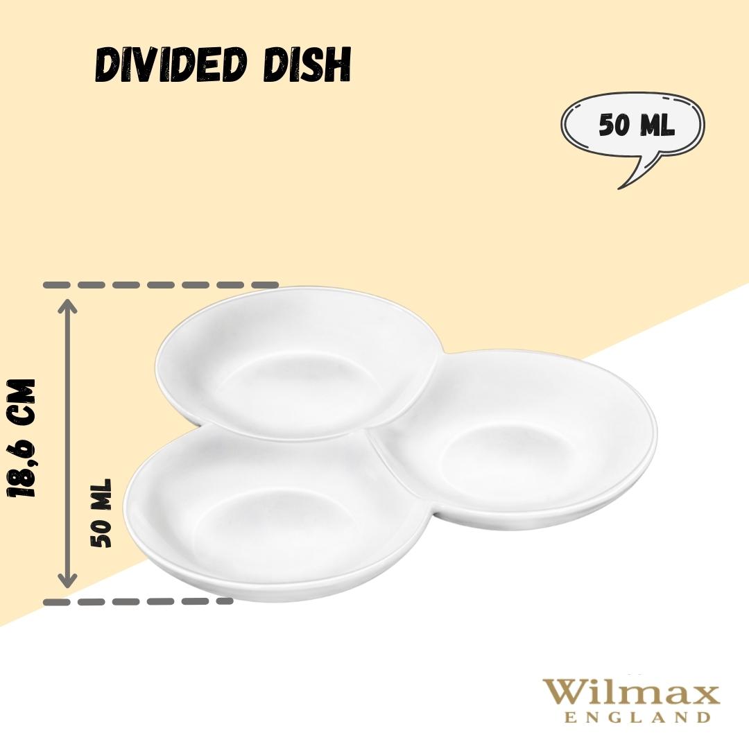 Wilmax Divided plate 18 cm porcelain, White WL-992614/A