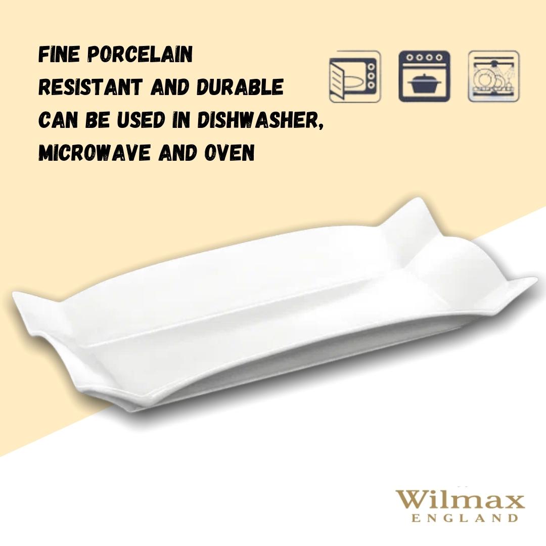 Wilmax Porzellanplatte, rechteckig, 31,75 x 15,24 cm, WL-992583/A