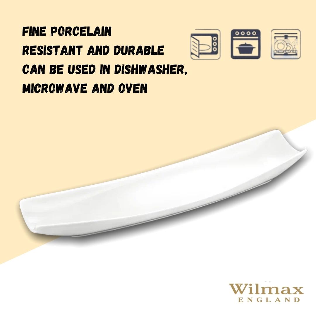 Wilmax Langer Servierteller Weiß 35 x 11 cm – Elegantes Porzellan – WL-992623/A