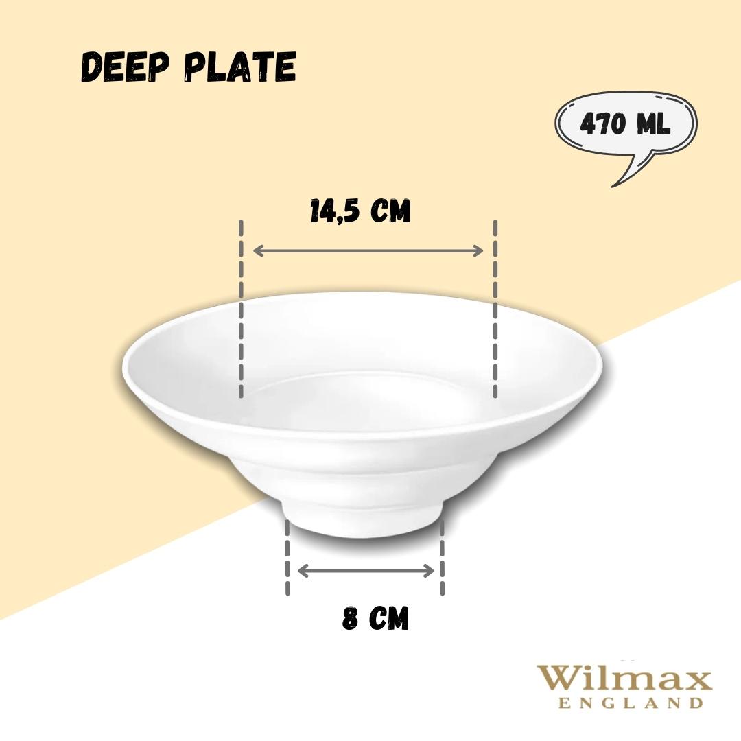 Wilmax Diep Bord Wit Porselein 25 cm 470 ml Set van 2
