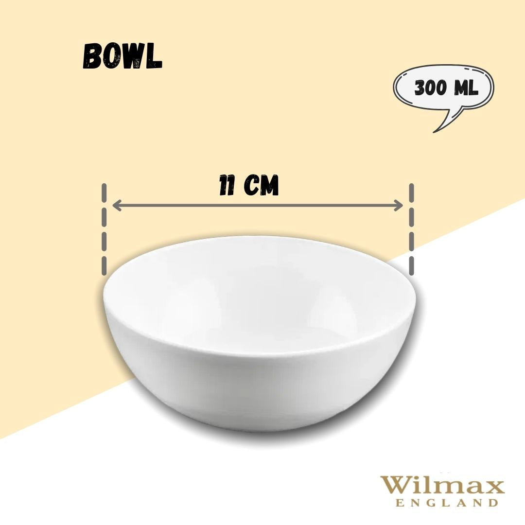 Wilmax Porzellanschale 300 ml, Weiß, 6er Set, Ø11 cm WL-992564/A6