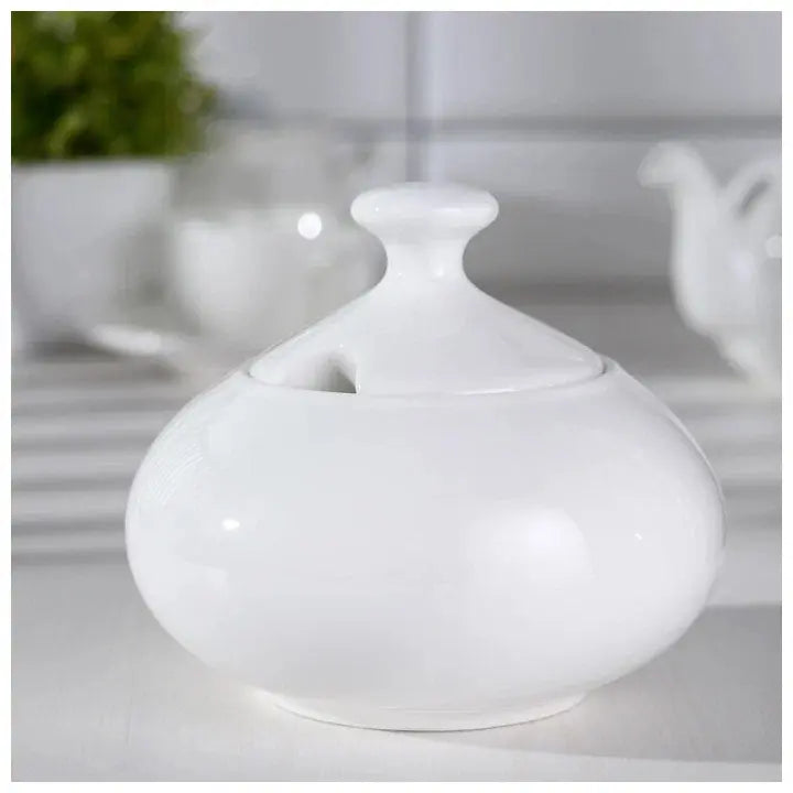 Wilmax Zuckerdose 550 ml aus feinem Porzellan mit Deckel WL-995030/A