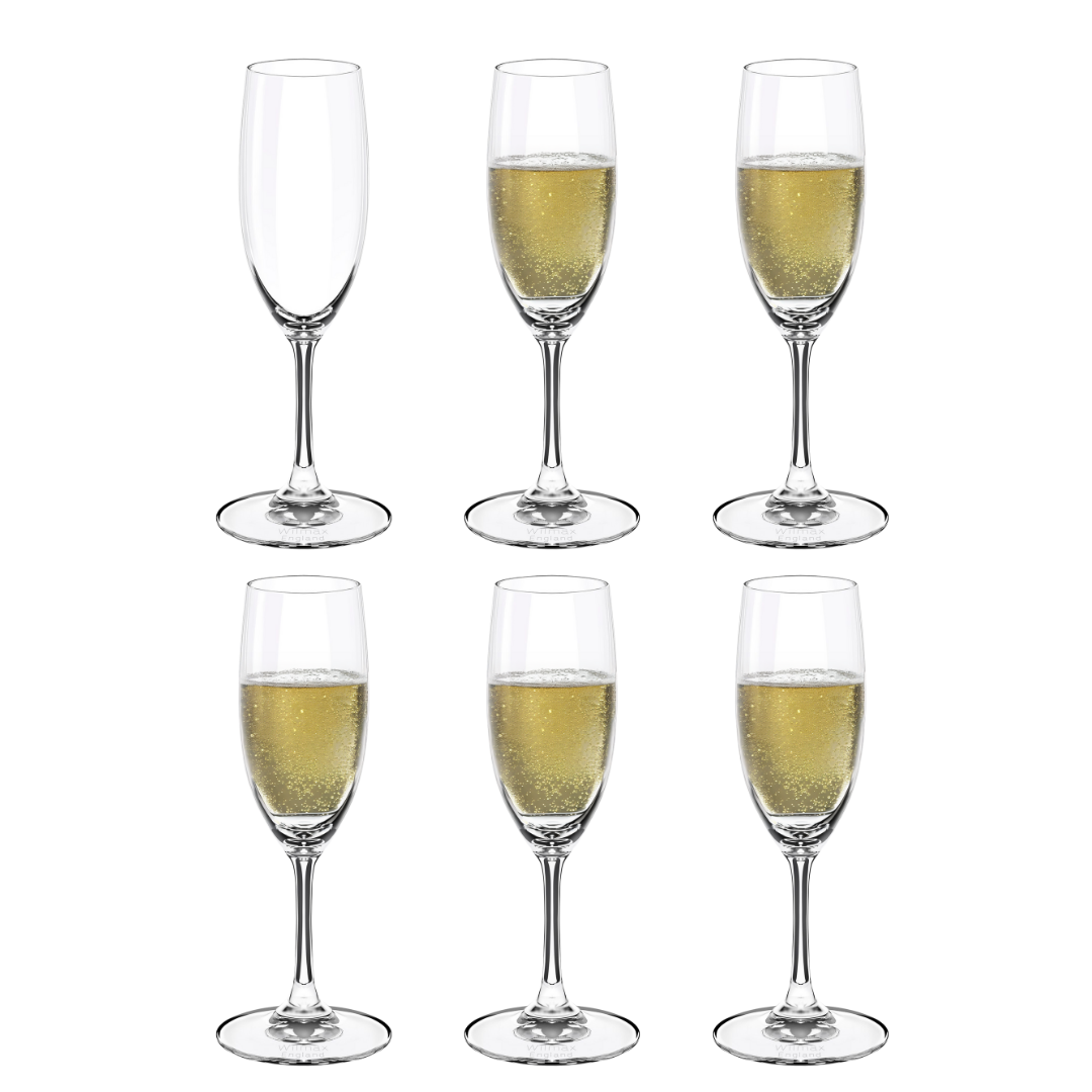 Wilmax England Champagnefluiten Kristalglas - 6 stuks