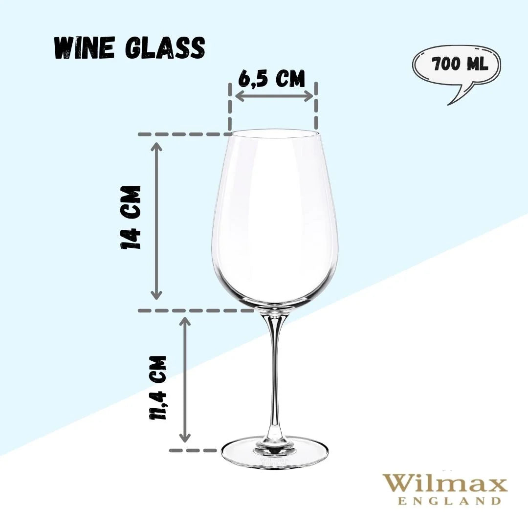 Wilmax Wijnglas 700 ml Kristalglas Transparant 2-delige set