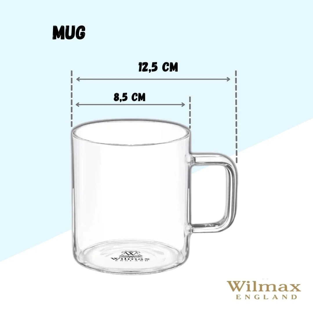 Wilmax Kaffee-Glasbecher 6er-Set, 500 ml Borosilikat WL-888608/A6
