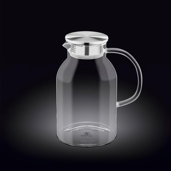 Wilmax Kanne 2100ml Thermoglas met RVS deksel Transparant