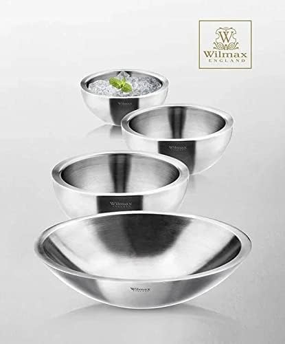 Wilmax Schüssel aus Edelstahl, 2000 ml, Silber matt, WL-553004/A