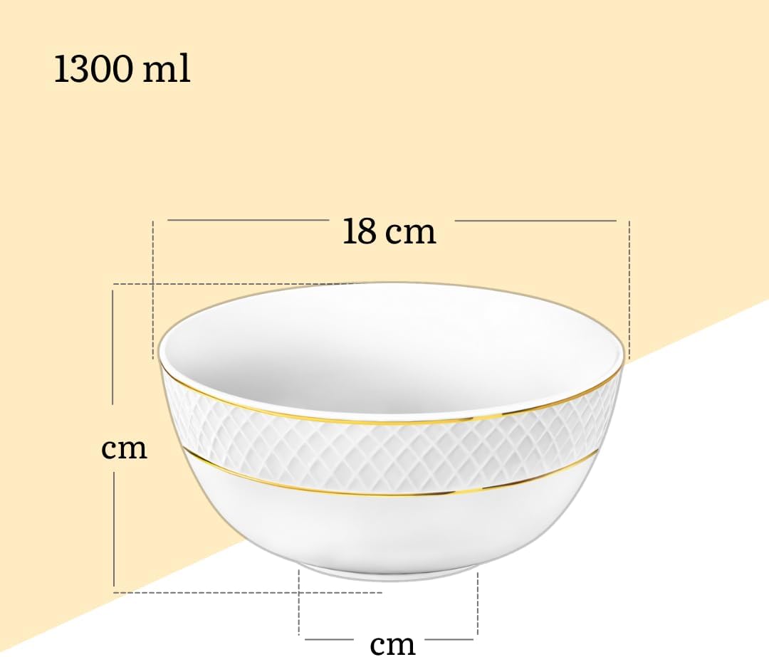 Wilmax England Schaal 18 cm Wit Gouden rand Porselein 2x