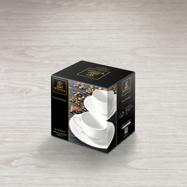 Wilmax Espressokop & schotel 100ml Wit Porselein WL-993002/AB