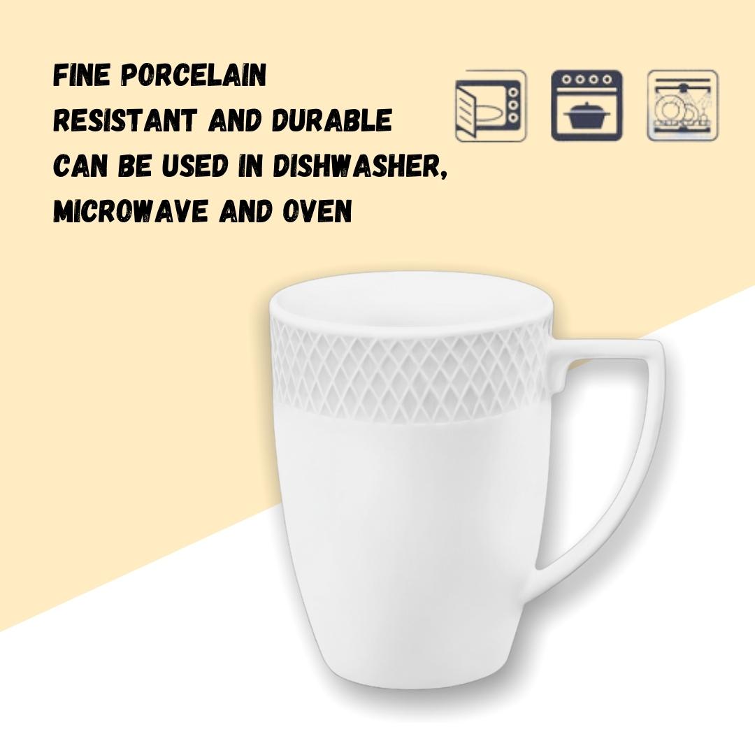 Wilmax Mok 350 ml Wit Porselein 2-delige set