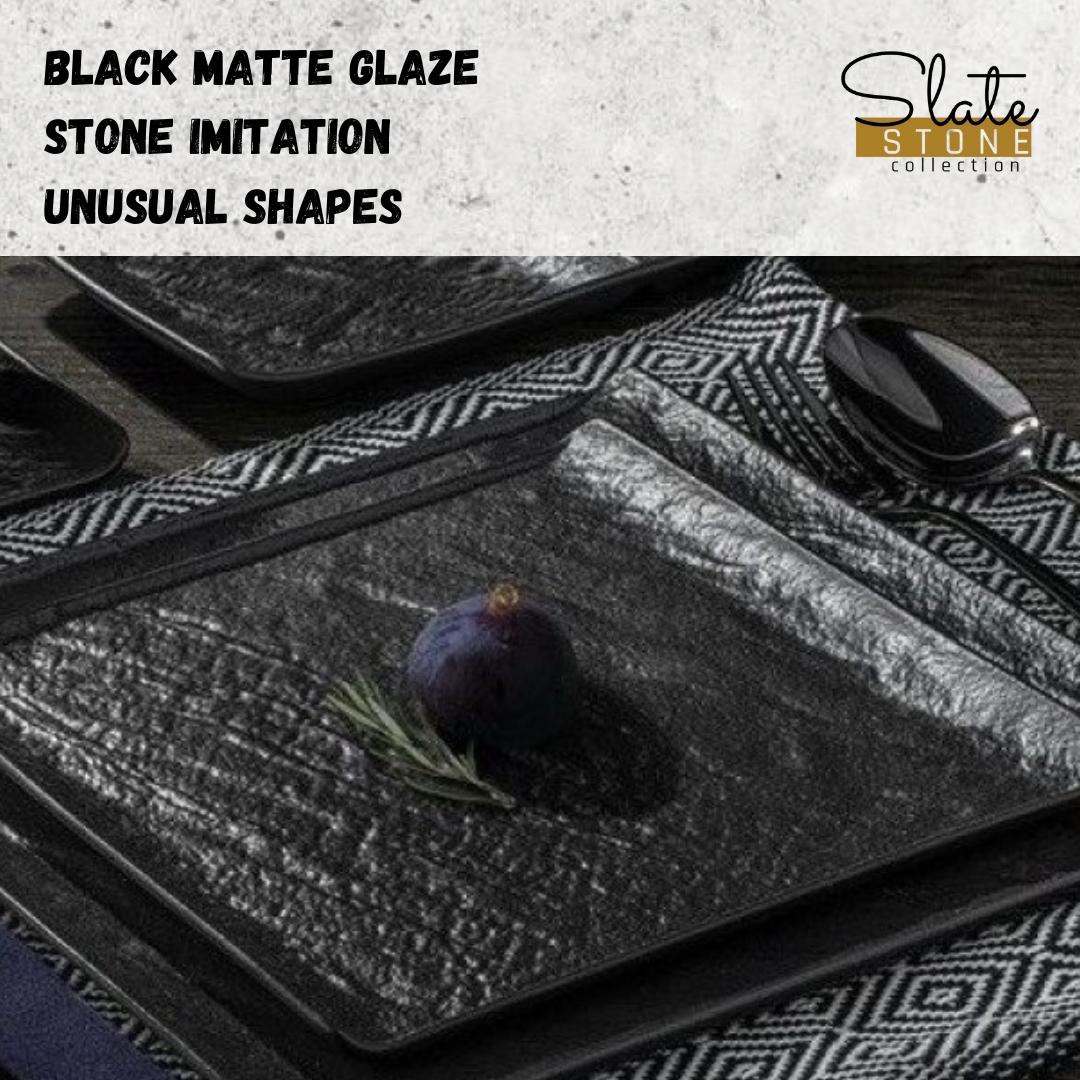 Wilmax Square Dish SlateStone Black 27x27 cm Set of 2