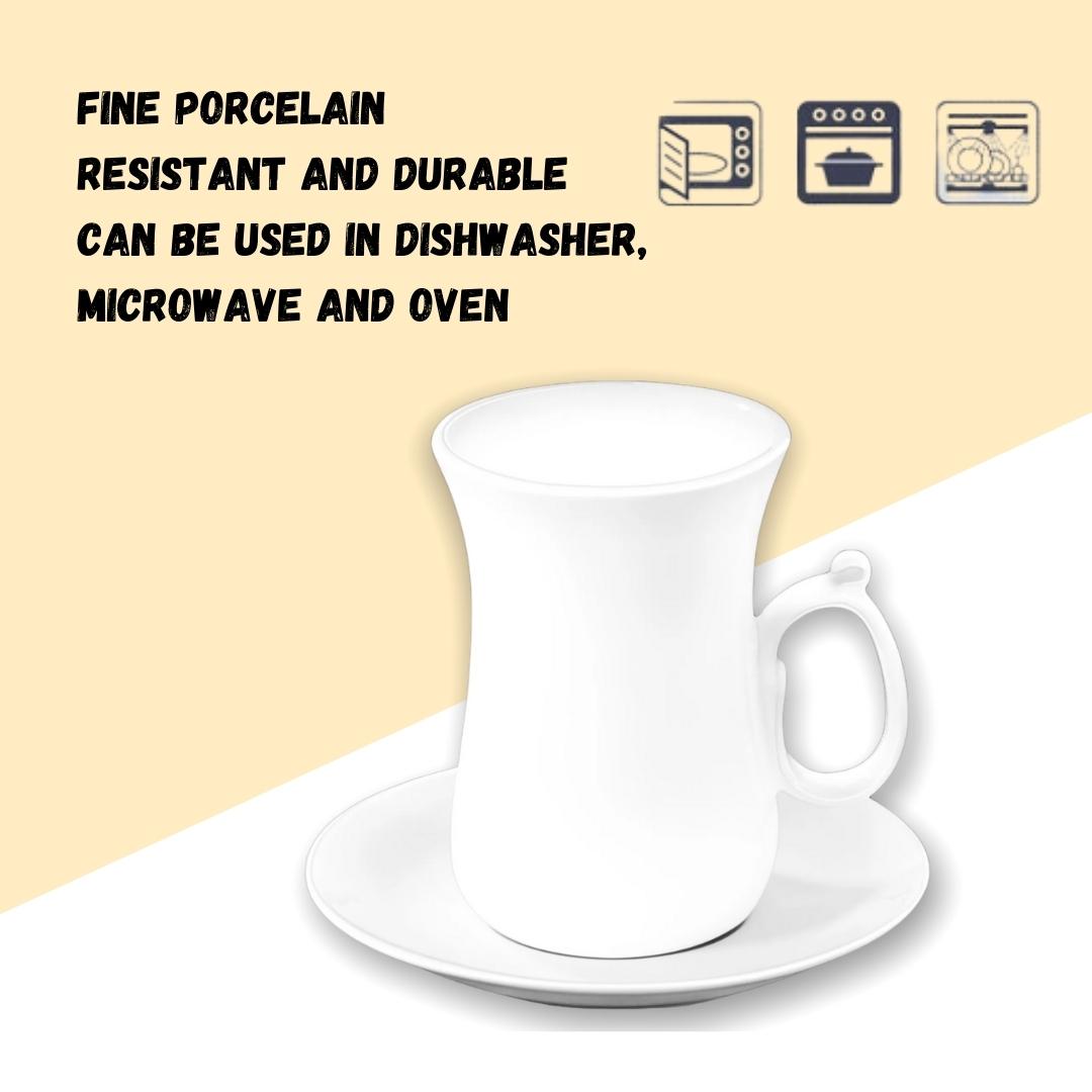 Wilmax Teetassen & Untertassen Set, 6er Set, Porzellan, WL-993087/6C