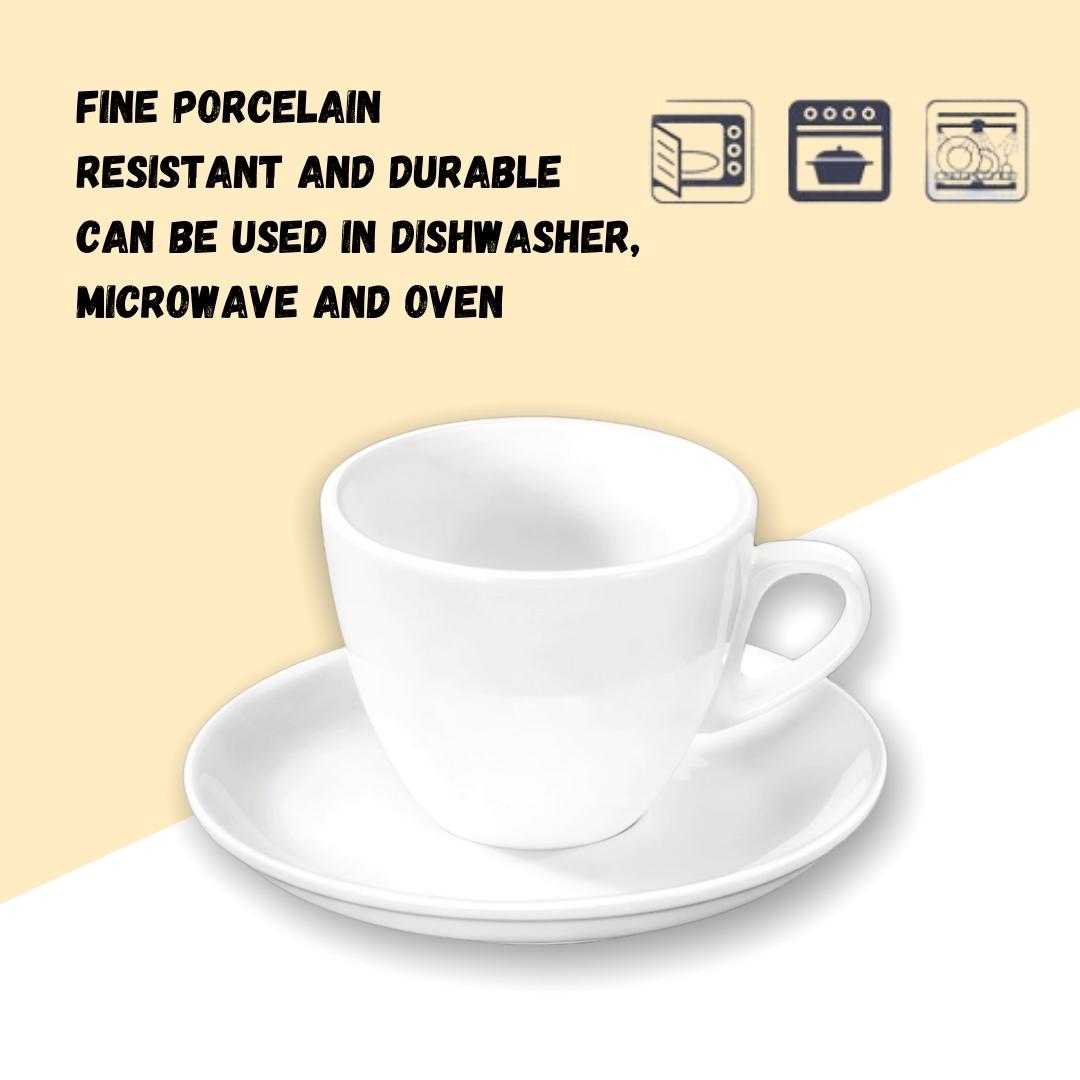 Wilmax Espressokop met schotel Wit Porselein WL-993173/AB