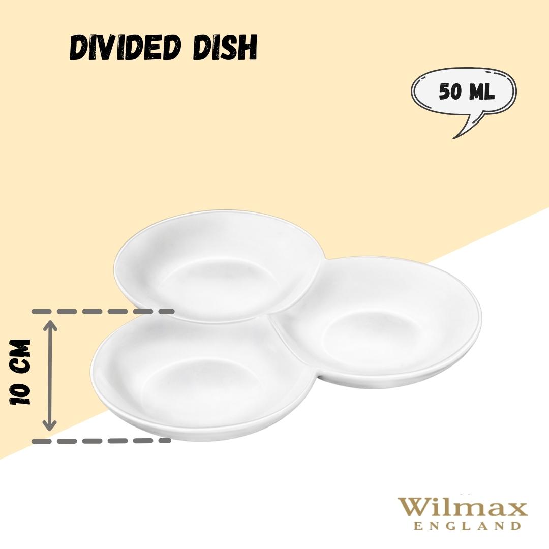 Wilmax Divided plate 18 cm porcelain, White WL-992614/A