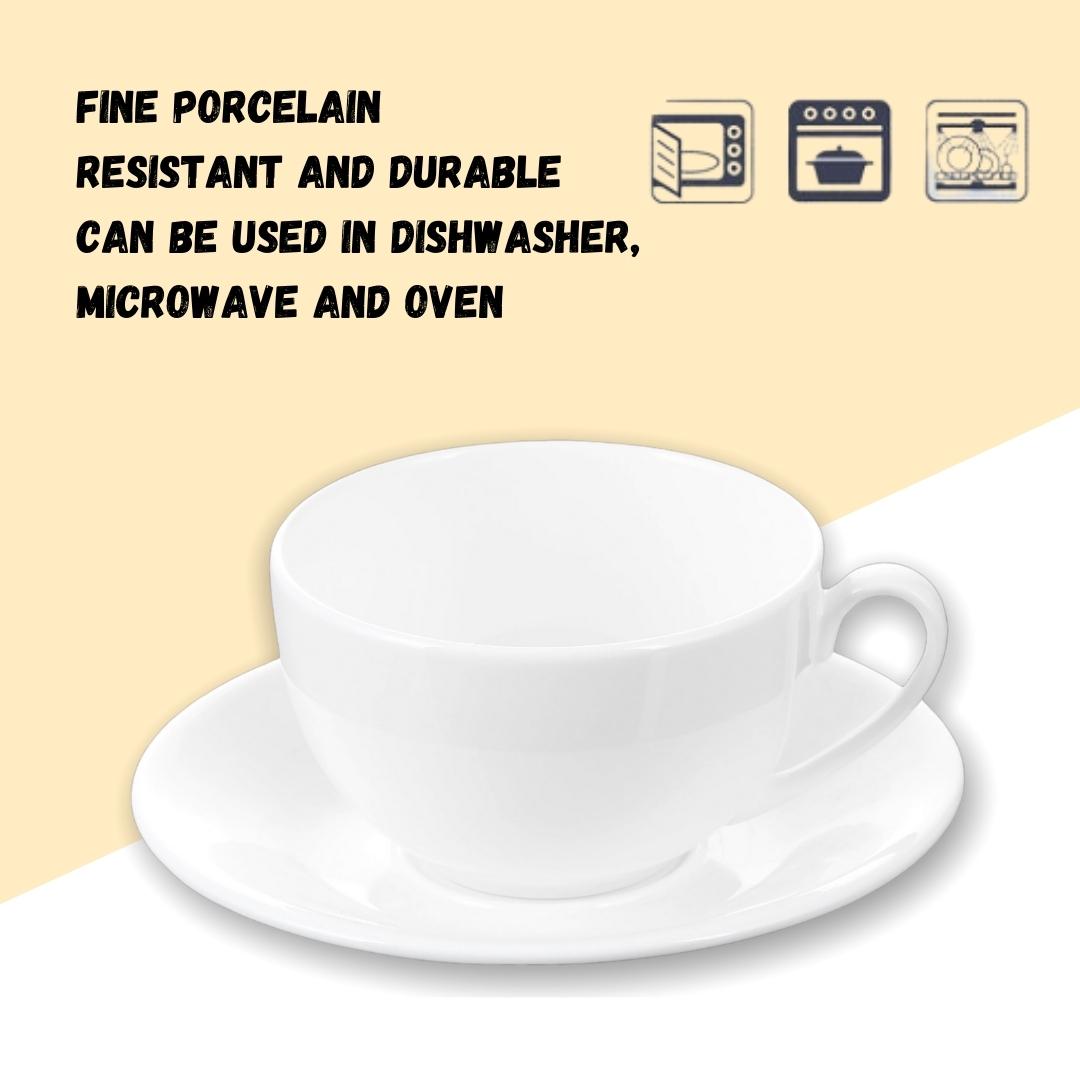 Wilmax Teetasse mit Untertasse – 400 ml – Hochwertiges Porzellan – WL-993191/AB