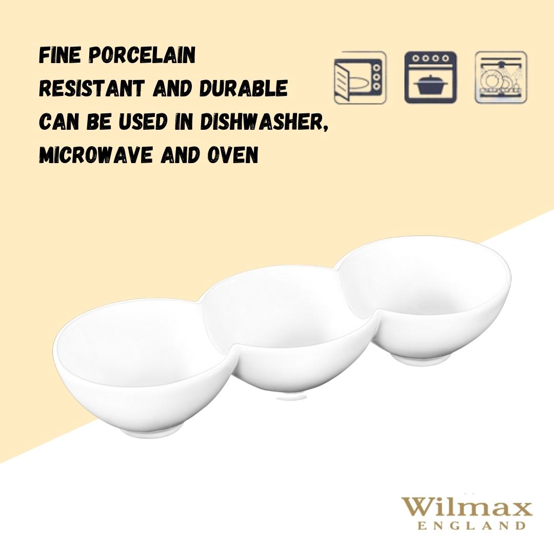 Wilmax Geteilter Teller Weiß 26 cm – Hochwertiges Porzellan – WL-992601/A