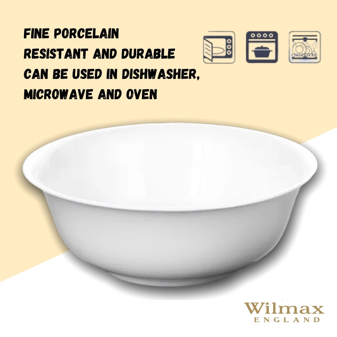 Wilmax Porzellan Schüssel - 20cm Durchmesser, 1600mL - Weiß - WL-992005/A