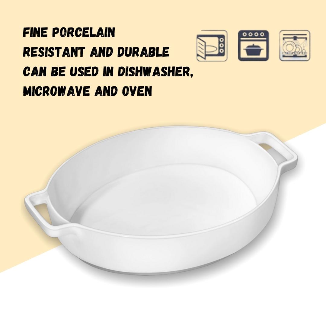 Wilmax Porzellan Auflaufform mit Griff, 1650ml, Weiß, 29,5cm WL-997040/A