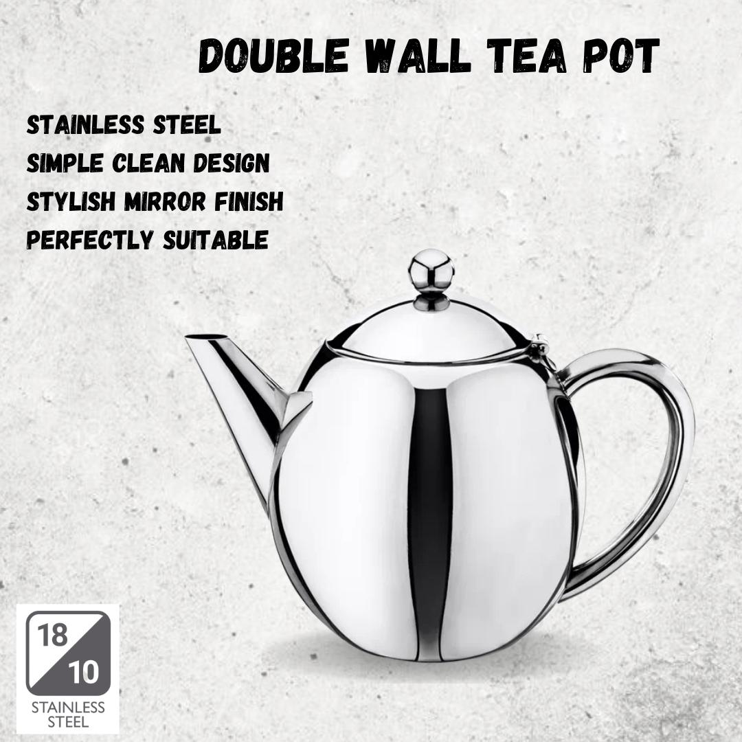 Wilmax Edelstahl-Teekanne doppelwandig 1200 ml WL-551101/1C